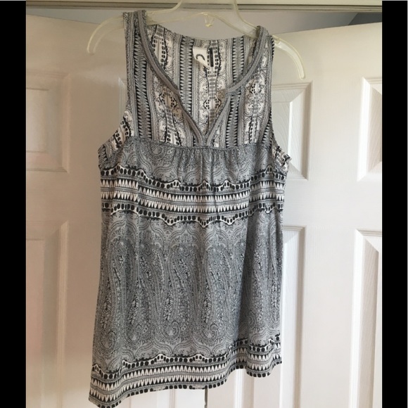 Anthropology Akemi + Kin Grey/White/Black Tank Top - Picture 1 of 6